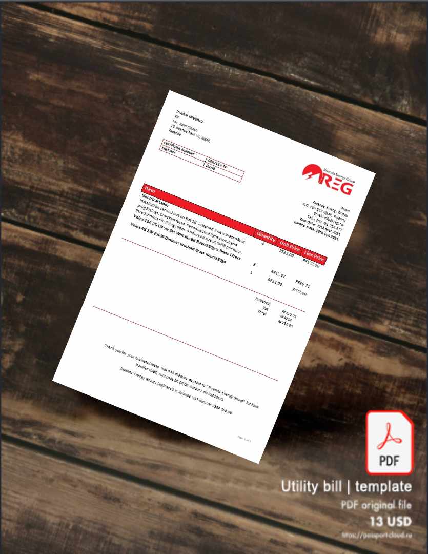 Utility bill | Albanian Power | Albania